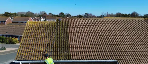 Roof cleaning a healthcare centre in Birmingham